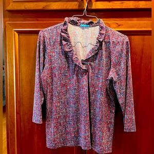 Multi Colored Durham Ruffle Top

Made of their signature fabric, Catalina Cloth